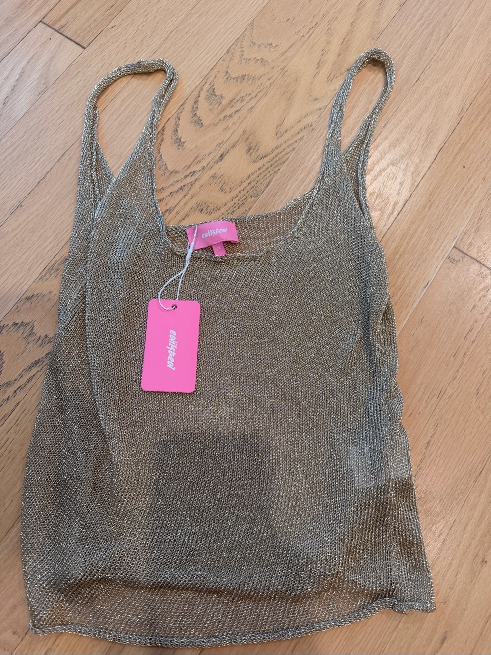 Edikted Metallic Gold Knit Tank